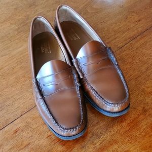 Bass Weejuns Penny Loafers, Size 11 D, Cognac Leather